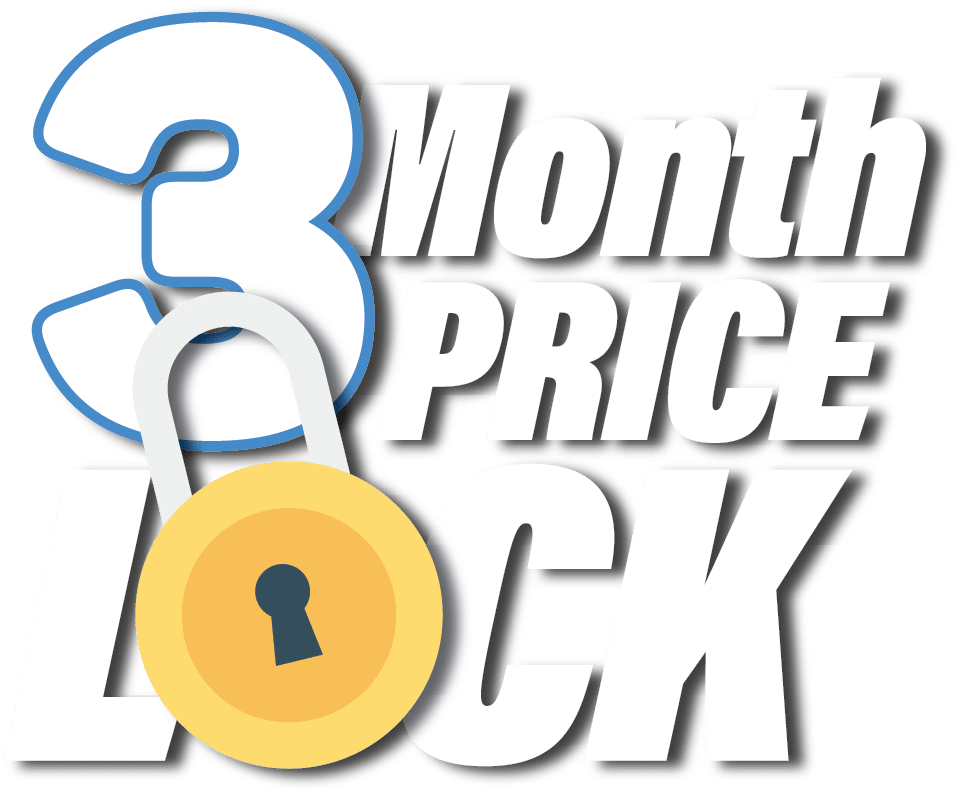 Graphic with a lock and the words 3 Month Price Lock